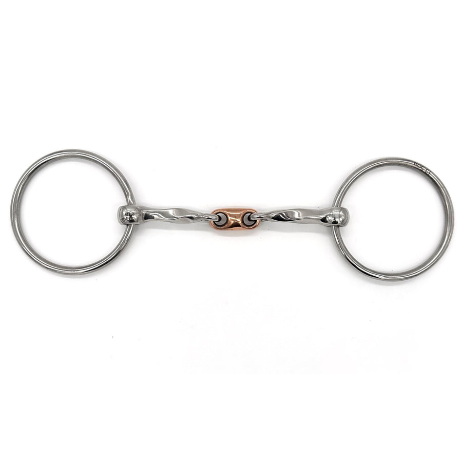 Twisted Loose Ring Bit with Copper French Link – Rider Basics MX